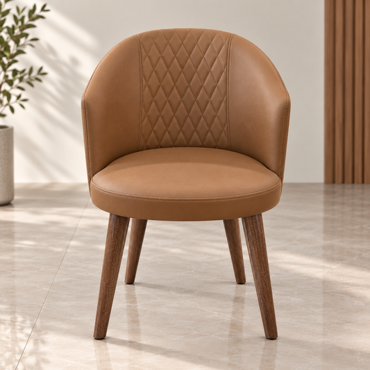 Premium Tan Upholstered Dining Chair