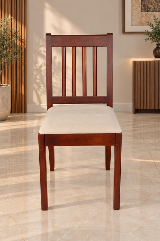 Classic Wooden Dining Chair with Cushioned Seat