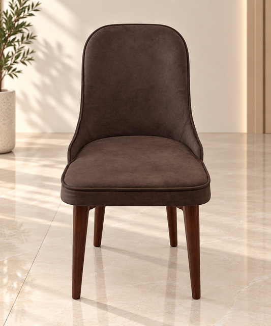 Modern Brown Upholstered Dining Chair