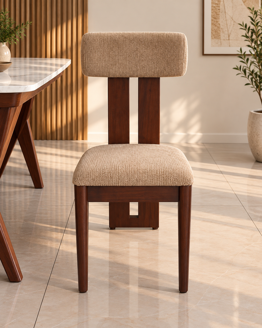 Modern Wooden Dining Chair with Cushioned Seat & Backrest