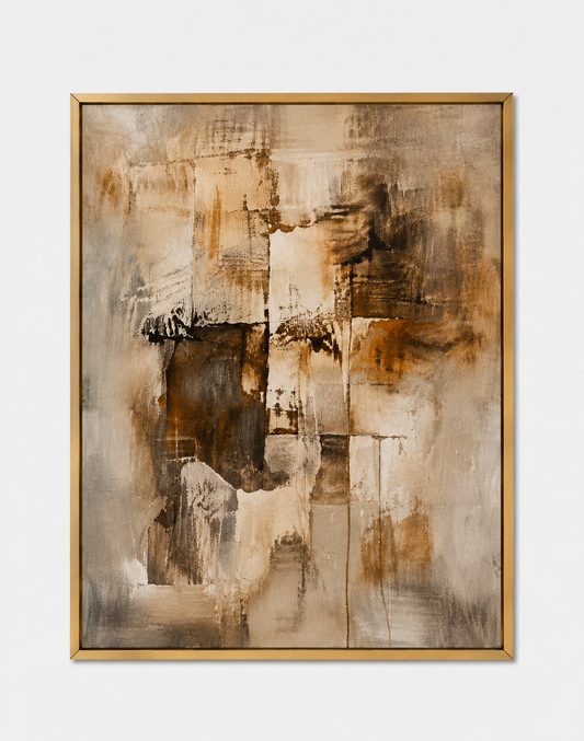 Abstract Canvas Wall Art with Gold Frame