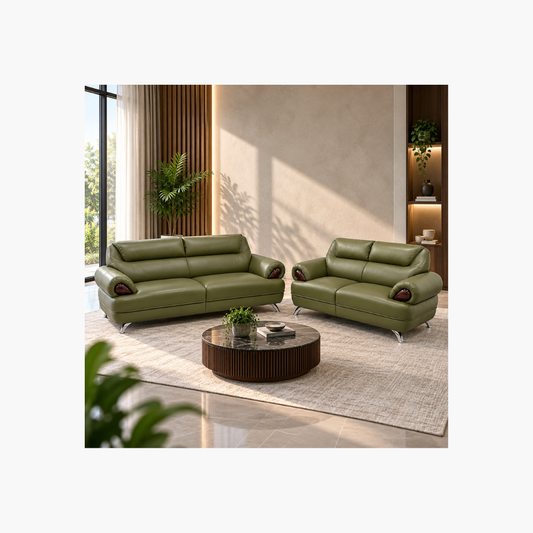 Modern 3+2 Sofa Set – Olive Green