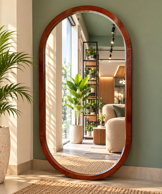 Wooden Arch Full-Length Mirror