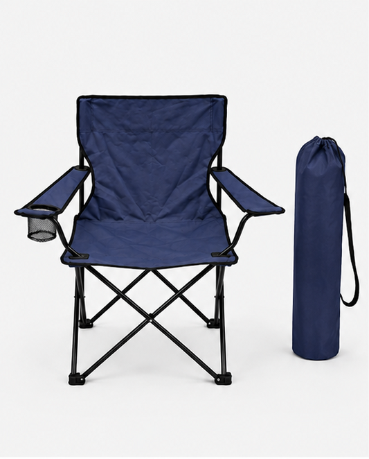 Folding Outdoor Chair with Cup Holder & Carry Bag