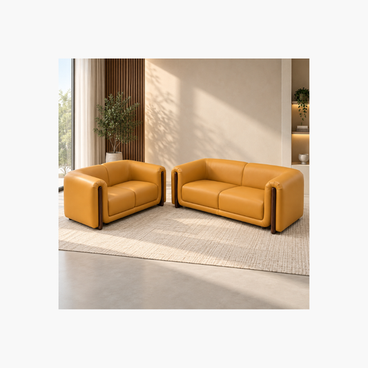 Modern mustard yellow 3+2 sofa set for living room