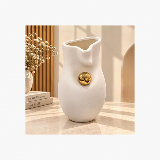 Golden Accent Decorative Pot