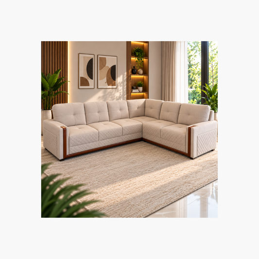 5-Seater Corner Sofa – Beige