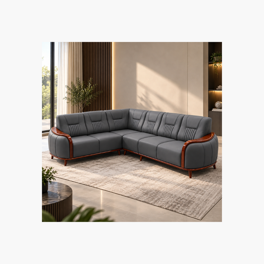 Modern 5-Seater Corner Sofa – Dark Grey