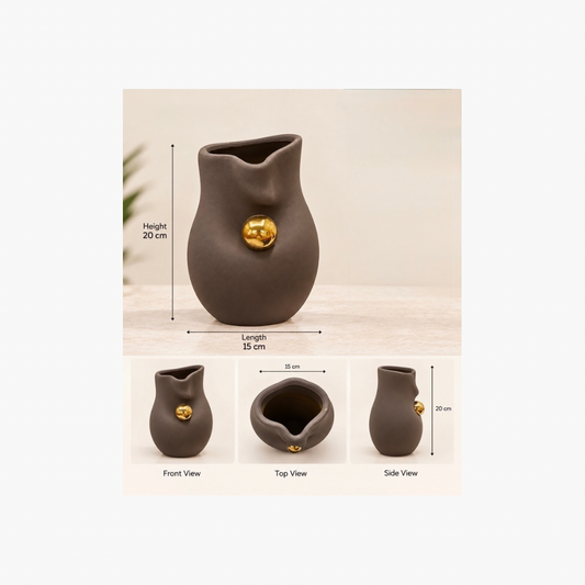 Golden Accent Decorative Pot