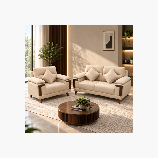 Modern beige 2+1 sofa set for living room