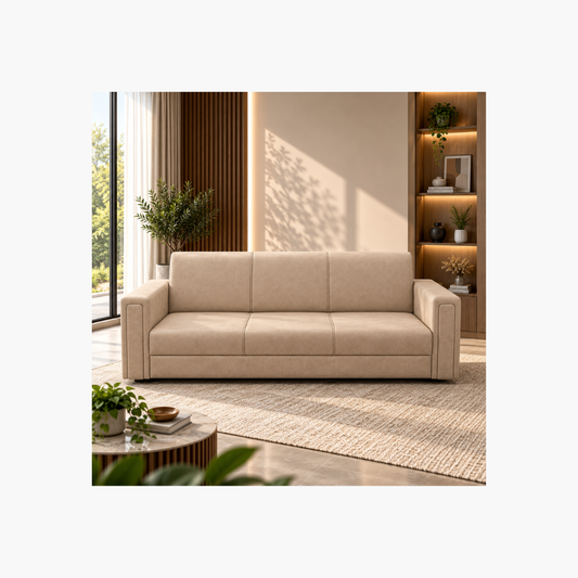 Modern 3 seater beige sofa for living room